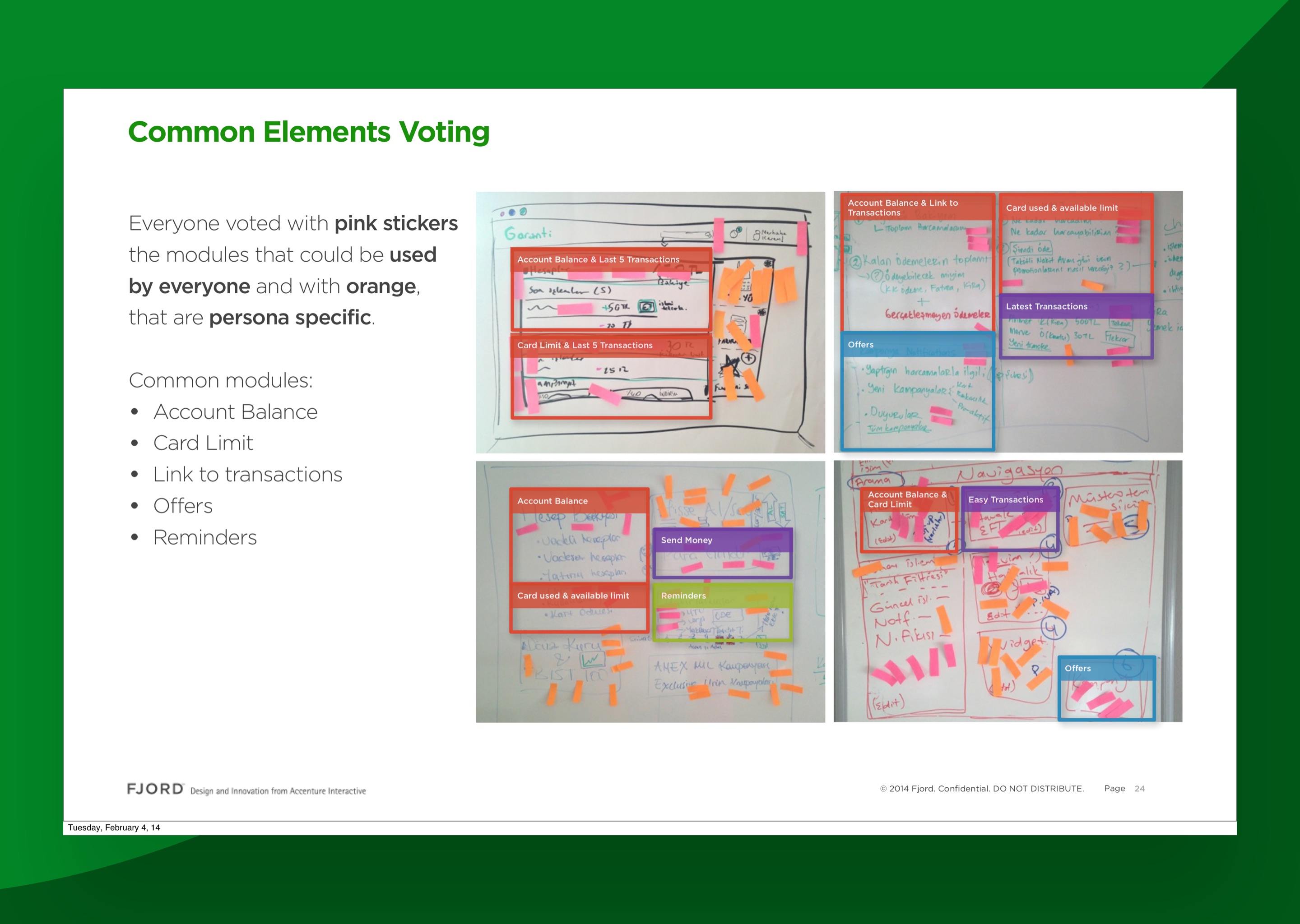Common elements voting workshop that shaped the dashboard